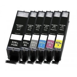 Canon PGI 550XL BK/ CLI-551XL BK/GYC/M/Y Ink Cartridges Multipack With Grey
